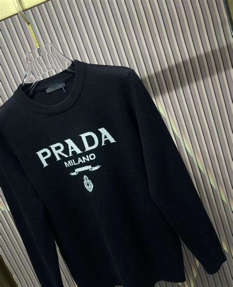 prada sweater beige|Prada milano sweatshirt.